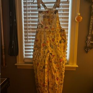 Colorful Women's Jumpsuit with Floral and Fruit Design